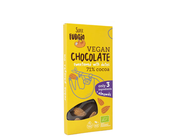 Шоколад темный с финиками и миндалем, 71% какао, 100 г