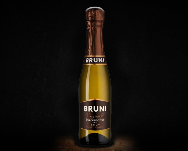 Bruni Prosecco вино белок игристое сухое брют, 0,2 л