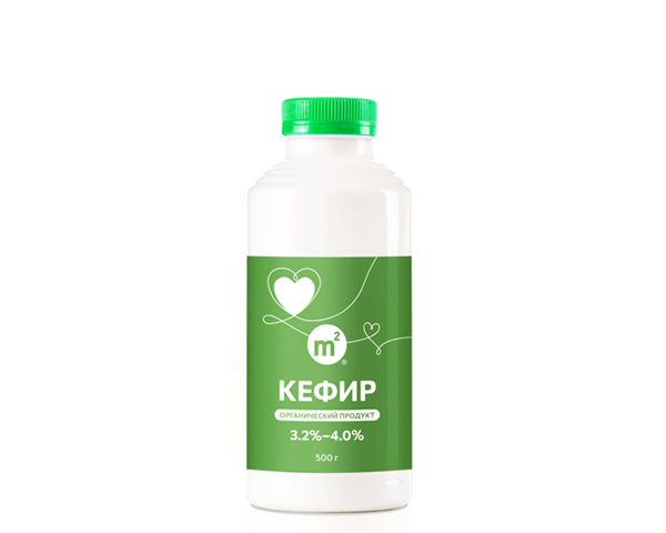 Кефир 3,2-4,0% из цельного молока, на кефирных грибках, 500 г